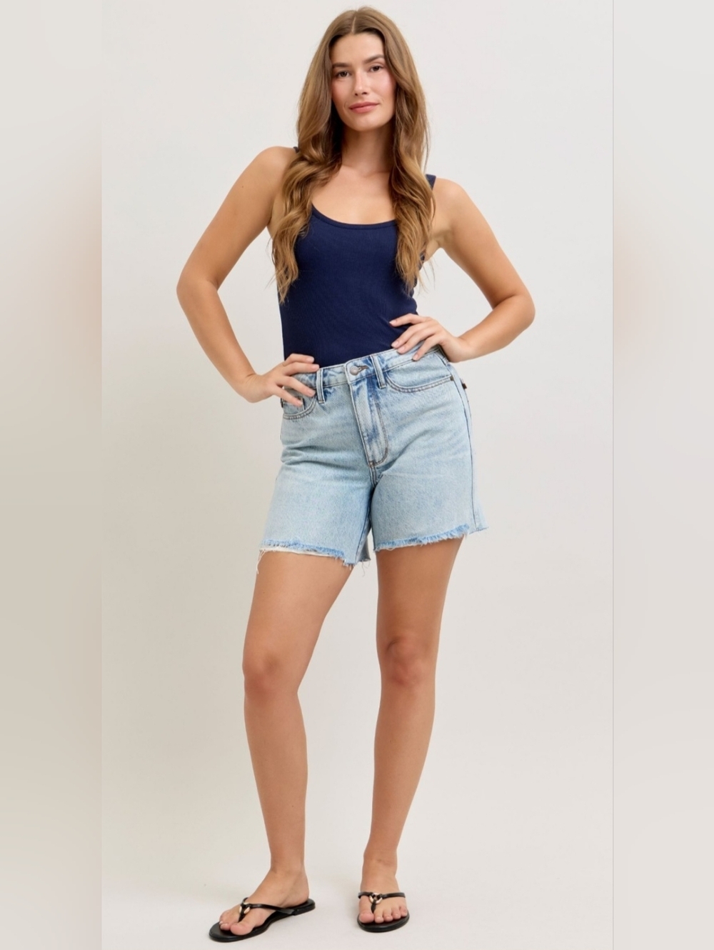 Judy Blue HR Light Wash Rigid Magic Dad Shorts Cell Phone Pocket Various NEW